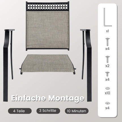 2-Piece Outdoor Chairs Set, Quick-Dry Fabric, Metal Frame