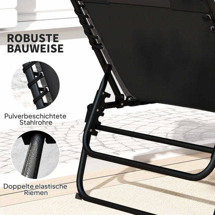 2-Piece Outdoor Sun Lounger Set, Adjustable, Steel Frame
