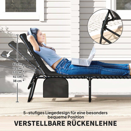 2-Piece Outdoor Sun Lounger Set, Adjustable, Steel Frame