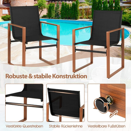 2-Piece Patio Chair Set, Breathable Fabric, Black