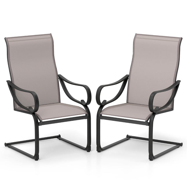 2-Piece Patio Rocking Chairs, High Back, Mesh Fabric