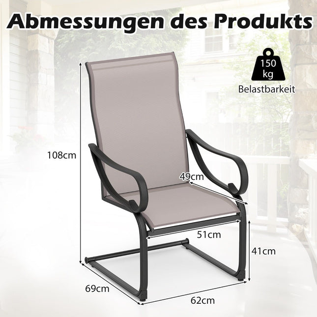 2-Piece Patio Rocking Chairs, High Back, Mesh Fabric
