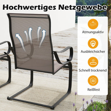 2-Piece Patio Rocking Chairs, High Back, Mesh Fabric