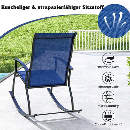 2-Piece Rocking Chair Set, High Back, Breathable Fabric