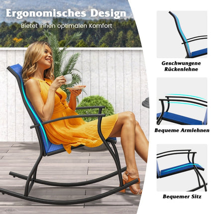 2-Piece Rocking Chair Set, High Back, Breathable Fabric