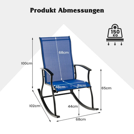 2-Piece Rocking Chair Set, High Back, Breathable Fabric