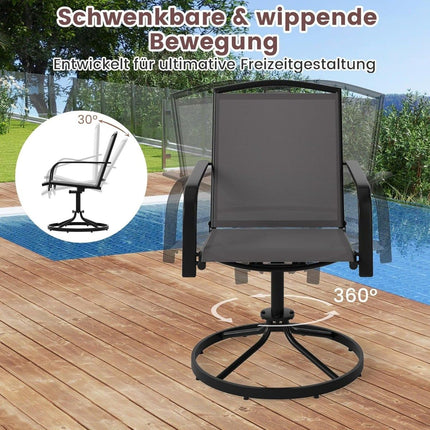 2-Piece Set Swivel Patio Chairs, Quick-Dry Fabric
