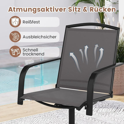 2-Piece Set Swivel Patio Chairs, Quick-Dry Fabric