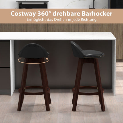 2-Piece Swivel Bar Stool Set, Cushioned Low Back