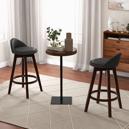 2-Piece Swivel Bar Stool Set, Cushioned Low Back