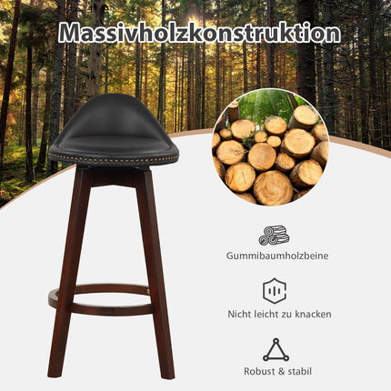 2-Piece Swivel Bar Stool Set, Cushioned Low Back