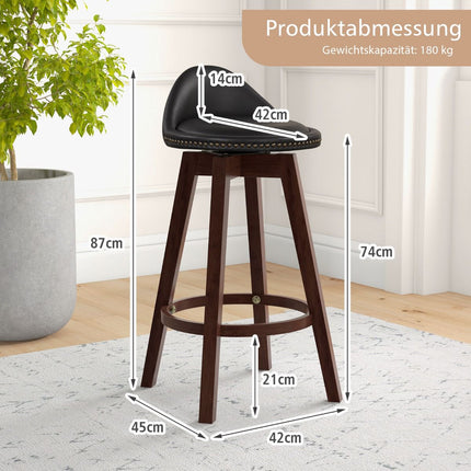 2-Piece Swivel Bar Stool Set, Cushioned Low Back