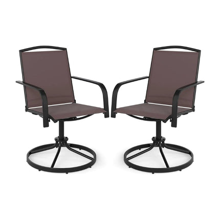 2-Piece Swivel Patio Chairs, Quick-Dry Fabric, Brown