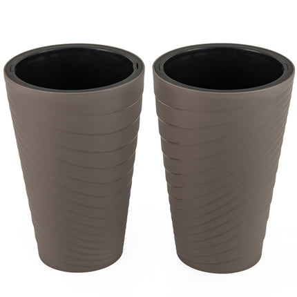 2-Piece Weatherproof Planter Set with Drainage, 45 cm