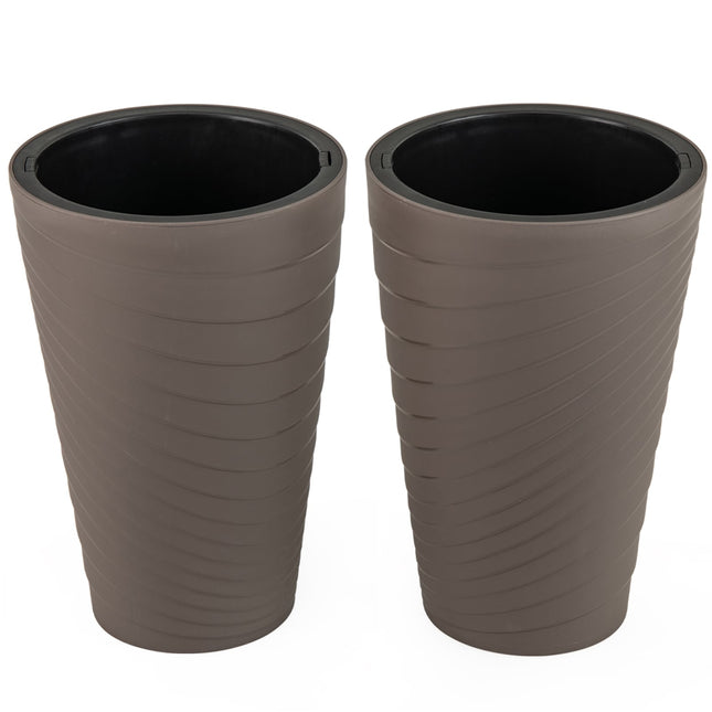 2-Piece Weatherproof Planter Set with Drainage, 45 cm