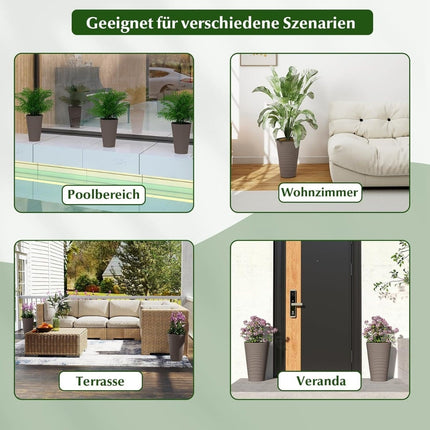 2-Piece Weatherproof Planter Set with Drainage, 45 cm