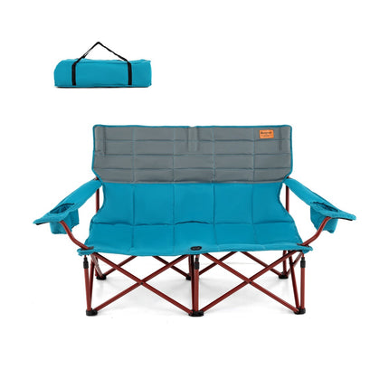2-Seater Camping Chair – Adjustable Arms, Cup Holders, Bag