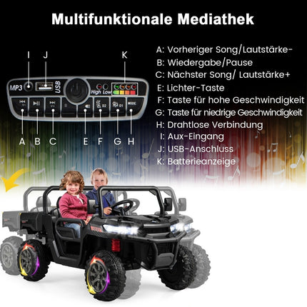 2-Seater Electric Ride-On Truck with Remote Control, Black