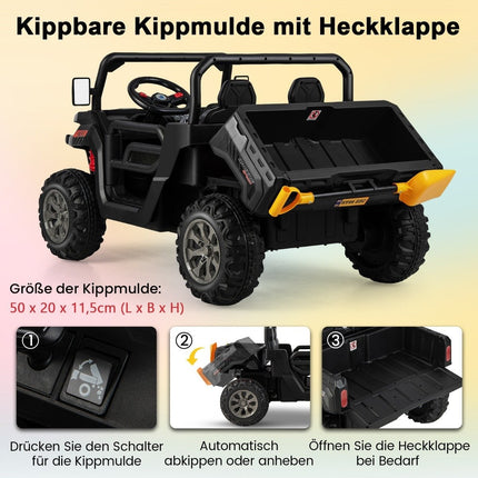 2-Seater Electric Ride-On Truck with Remote Control, Black