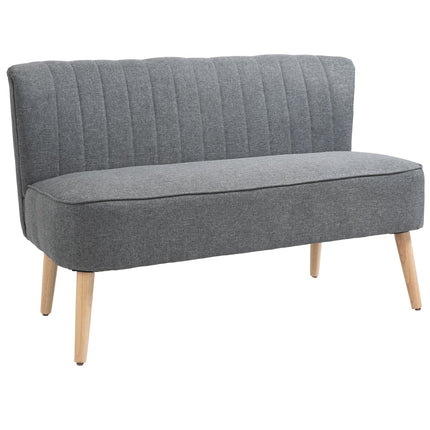 2-seater light gray fabric sofa - comfortable lounge chair