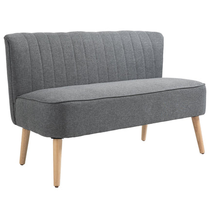 2-seater light gray fabric sofa - comfortable lounge chair