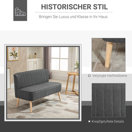 2-seater light gray fabric sofa - comfortable lounge chair