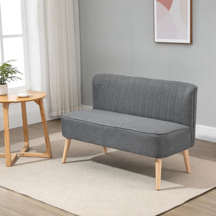 2-seater light gray fabric sofa - comfortable lounge chair
