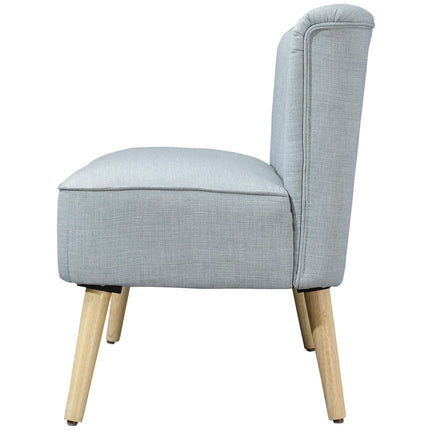 2-seater light green fabric sofa - wooden frame, foam padding