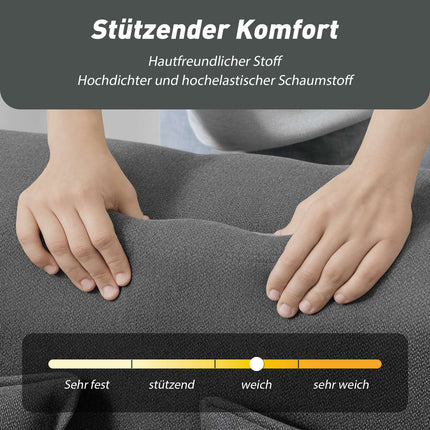 2-Seater Foam Sofa Bed, Wide Armrests, 360kg Capacity, Grey