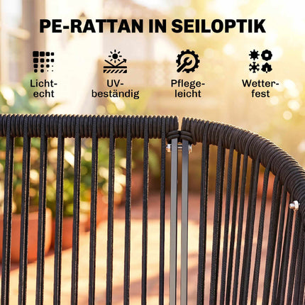 2-Seater Garden Swing with Adjustable Canopy, Dark Grey