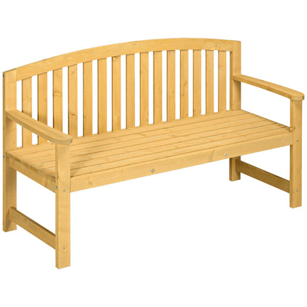 2-Seater Outdoor Bench, Weatherproof Wood, 240kg Capacity
