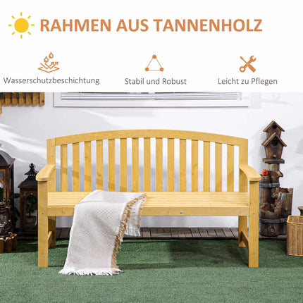 2-Seater Outdoor Bench, Weatherproof Wood, 240kg Capacity