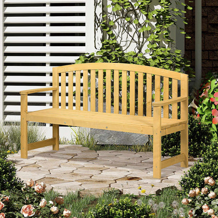 2-Seater Outdoor Bench, Weatherproof Wood, 240kg Capacity