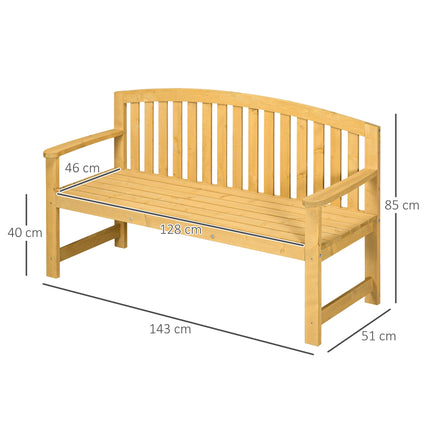 2-Seater Outdoor Bench, Weatherproof Wood, 240kg Capacity