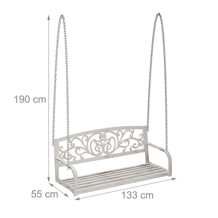 2-Seater Outdoor Patio Swing with Curved Seat