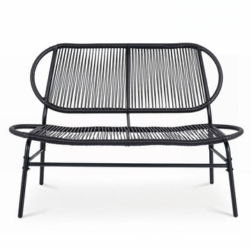 2-Seater Polyrattan Garden Bench, Ergonomic, 300kg Capacity