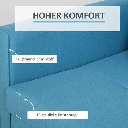 2-seater sofa bed - storage, light gray polycotton