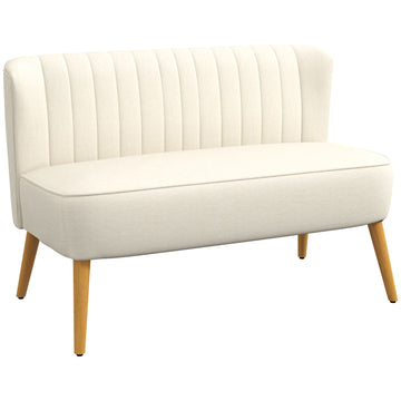 2-Seater Sofa, Cream White, Soft Padding, 220 kg Capacity