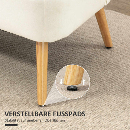 2-Seater Sofa, Cream White, Soft Padding, 220 kg Capacity