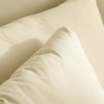 2-seater sofa in linen look, cushioned loveseat, beige