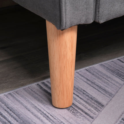 2-seater gray fabric sofa with removable cushions