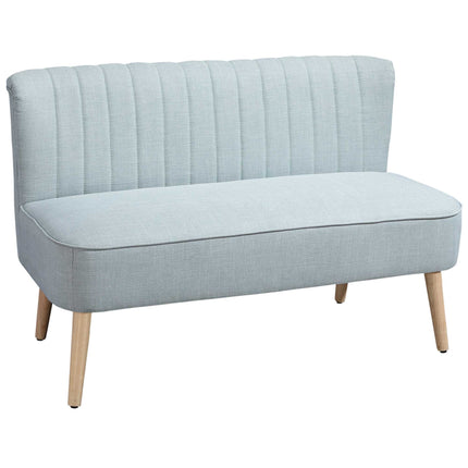 2-Seater Sofa, Light Green, Linen Cover, 220 kg