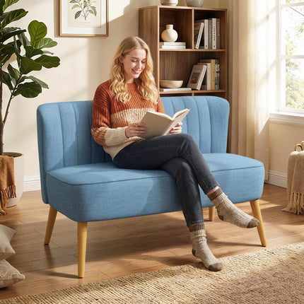 2-Seater Sofa, Soft Cushioning, Easy-Care Cover, Blue