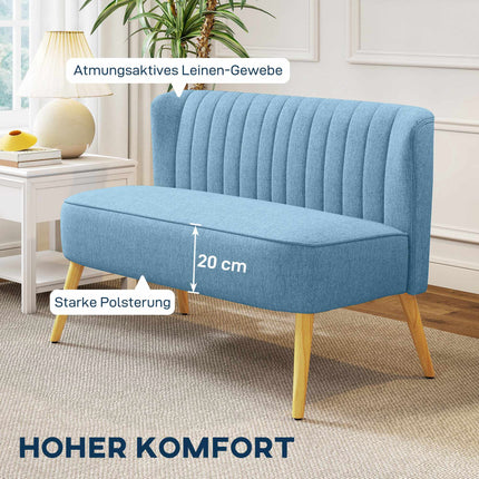 2-Seater Sofa, Soft Cushioning, Easy-Care Cover, Blue