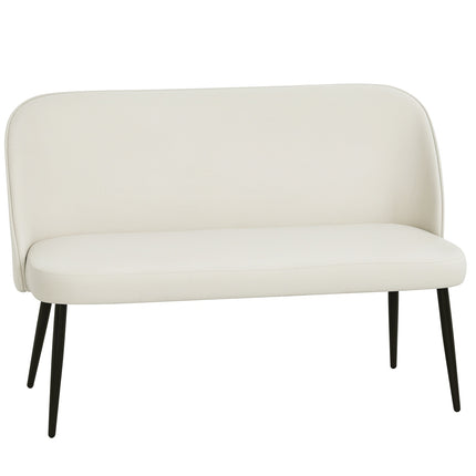2-Seater Sofa, Velvet-Like Fabric, Metal & Wood Frame, Beige