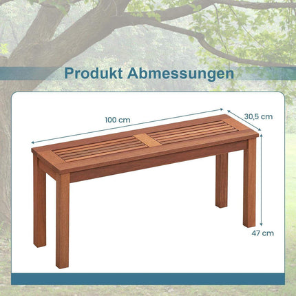 2-Seater Solid Wood Garden Bench – Weatherproof, 100x30.5 cm