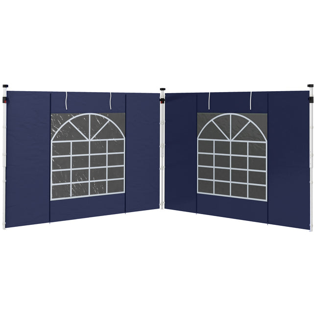 Gazebo side panels with window and door, Oxford Blue