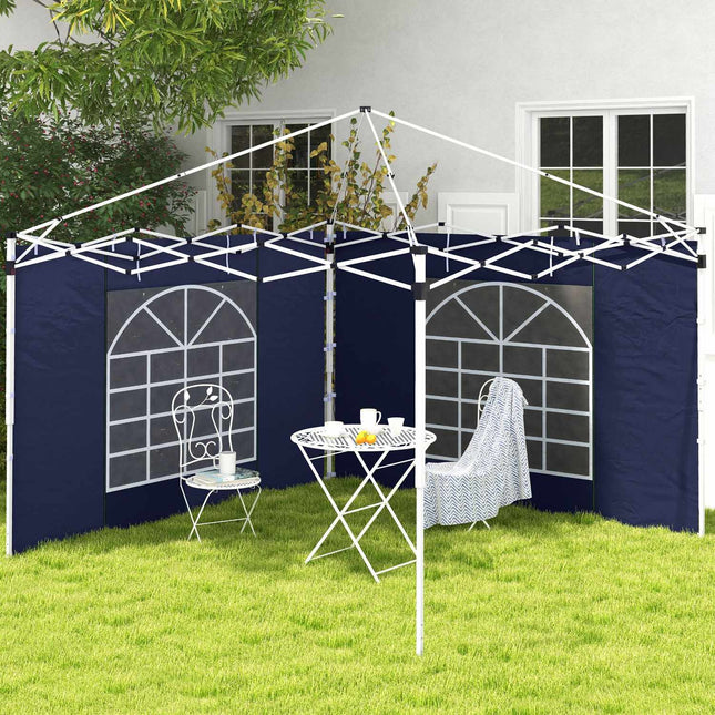 Gazebo side panels with window and door, Oxford Blue