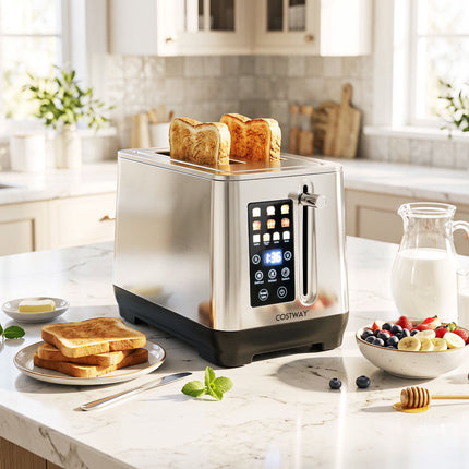 2-Slice Stainless Steel Toaster, LED Touchscreen, 6 Browning Levels