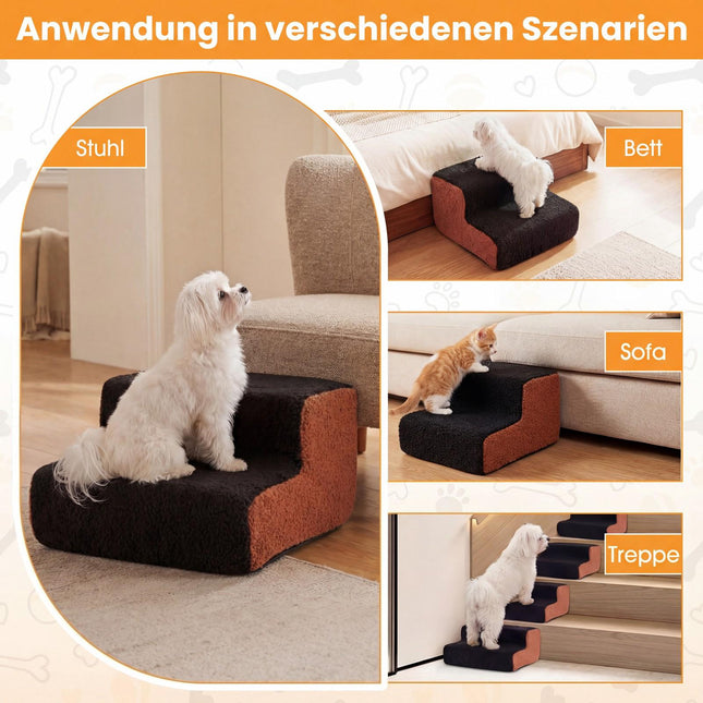 2-Step Dog Ramp with Washable Cover & Non-Slip Base